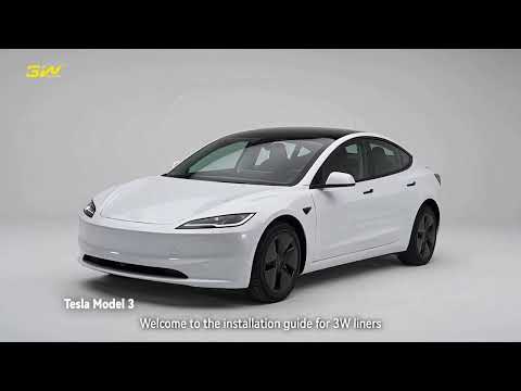3W Tesla Model 3 2024-2026 Highland New Generation Custom Floor Mats/ Trunk Mats/ Seat Back Protector Thorex™ All-Weather Protection