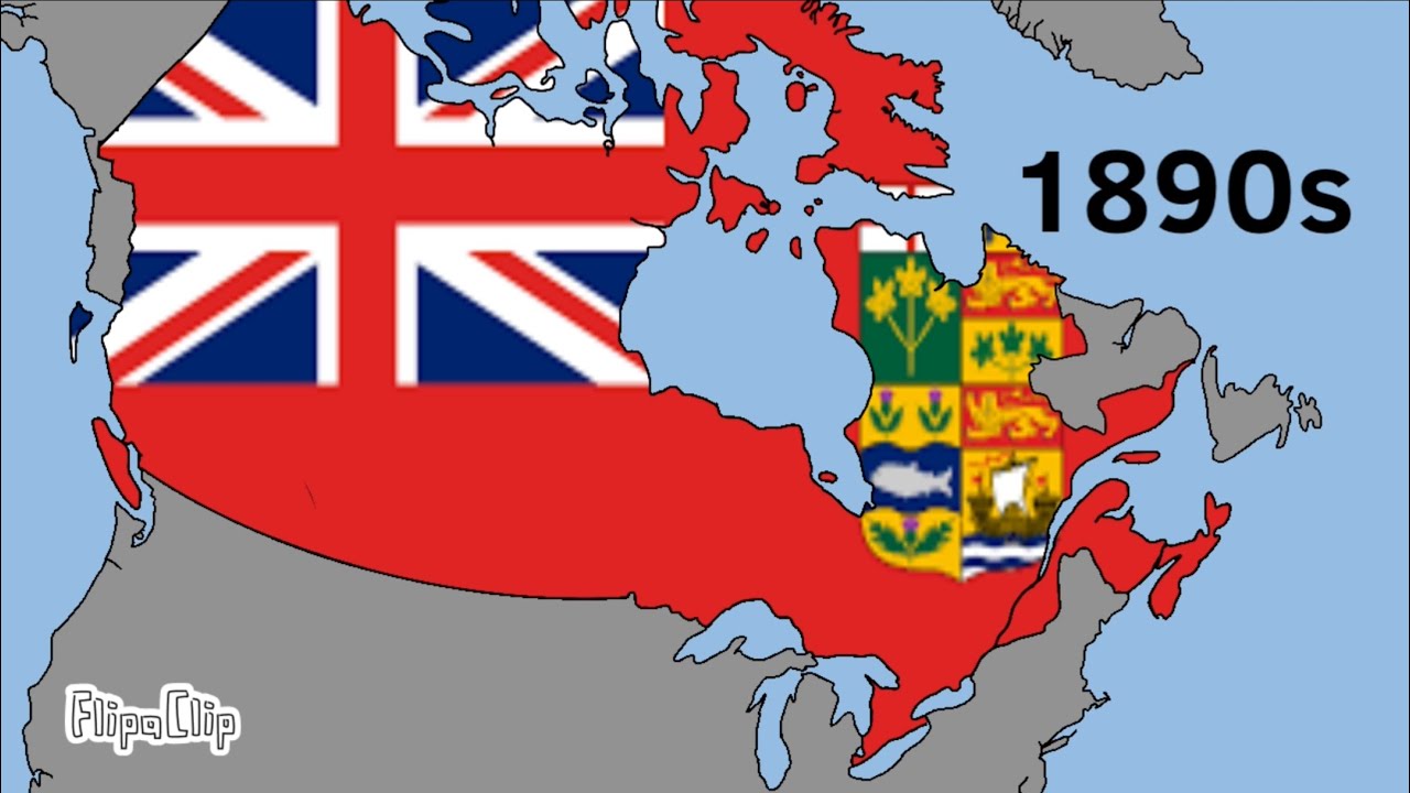 History of Canada with flags￼