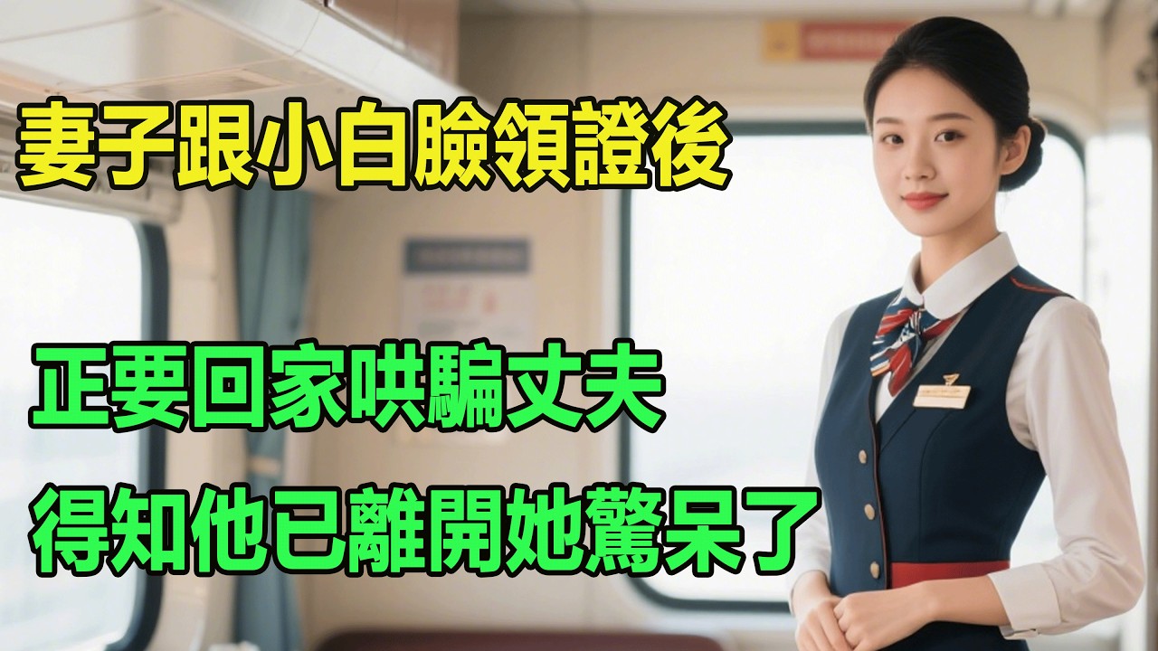 妻子跟小白臉領證後，正要回家哄騙丈夫，得知他已離開她驚呆了。