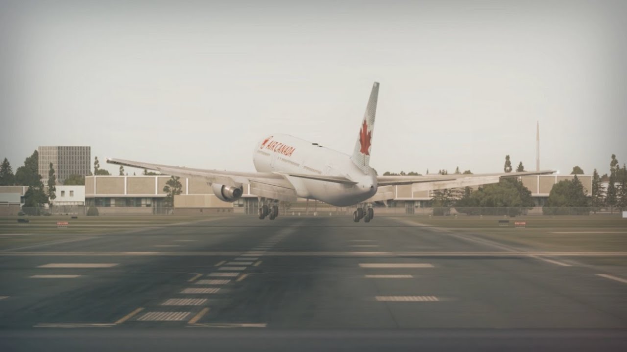 FSX 767-300 AIR CANADA LANDING TORONTO (Crosswind landing )
