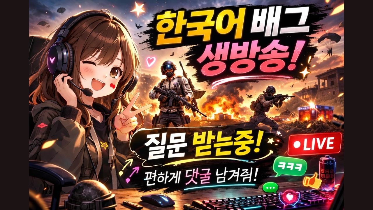 🔴LIVE｜일본인 한국어 배그 실시간 플레이