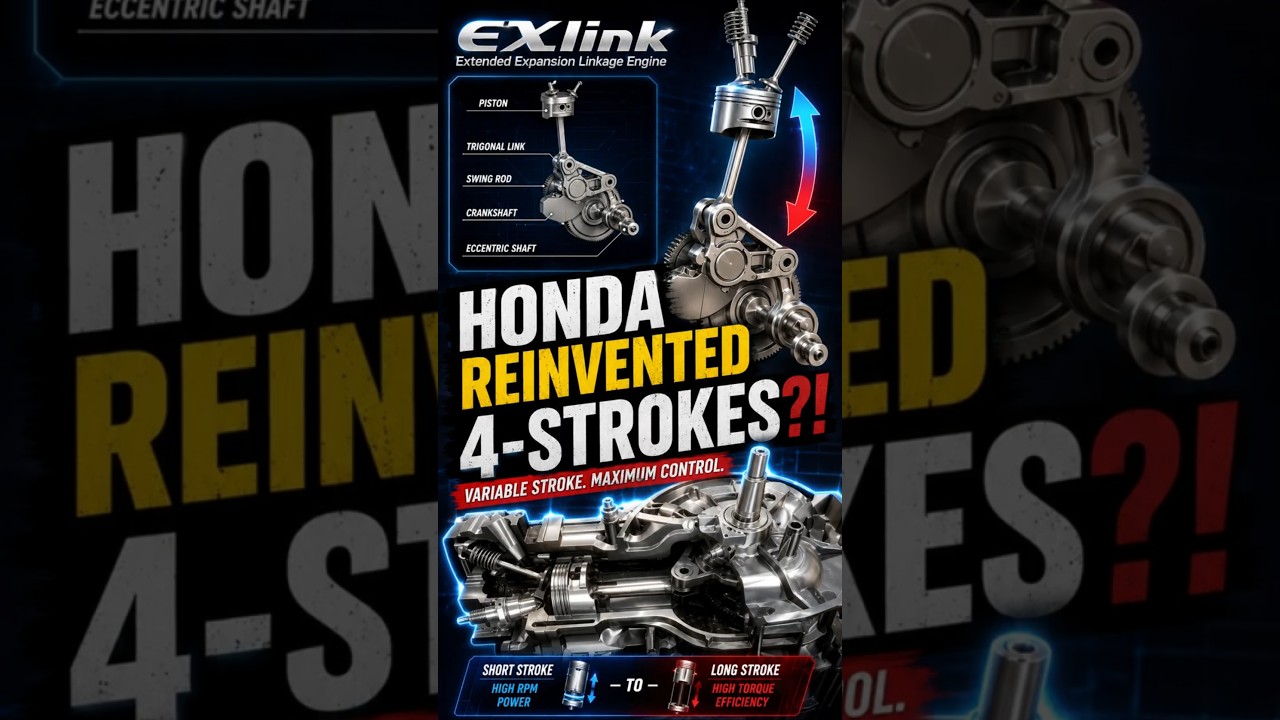 This Honda Engine Changes Its Piston Stroke! #honda #engine #fast #facts #shorts #japan #exlink