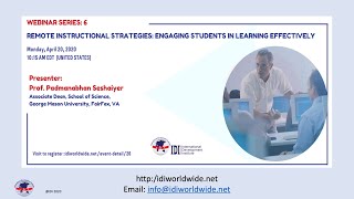 IDI Webinar Series #6: Remote Instructional Strategies: Engaging Students in Learning Effectively