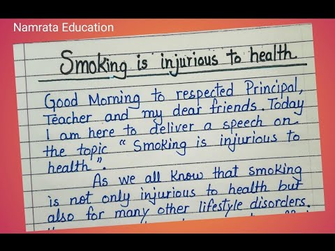 Speech on Smoking is injurious to health / धूम्रपान स्वास्थ्य के लिए  हानिकारक है speech in English