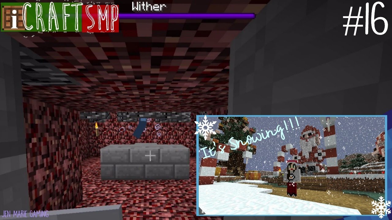 iCraftSMP| Minecraft| WITHER FIGHT + SNOWED IN! [Ep. 16]