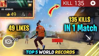 Top 5 World Records Of Free Fire 😱 || Worlds Highest Kills & Likes In One Match || Free Fire #1