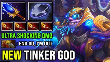 New Tinker God 100% Shocking Dmg & Crazy Fast Hand with Dagon Aghanim Scepter in 9k Tier DotA 2