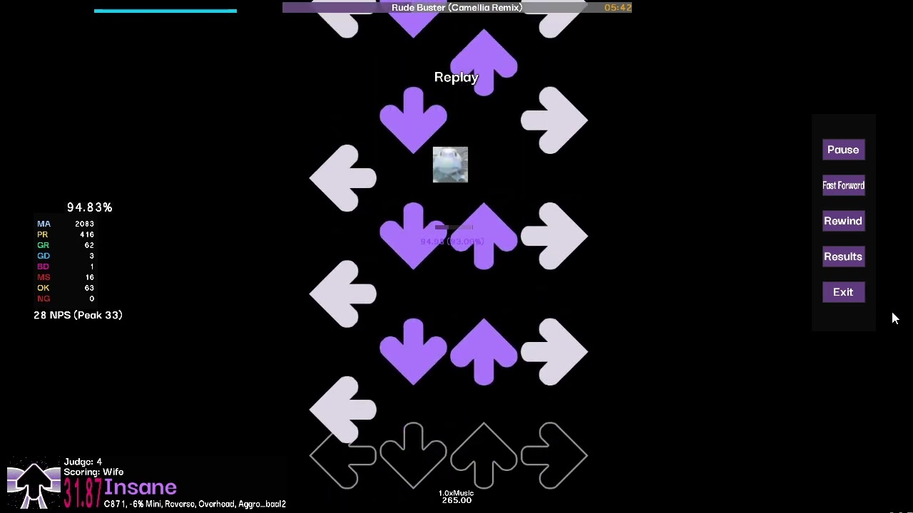 Etterna - Rude Buster (Camellia remix) 92% AA Choke