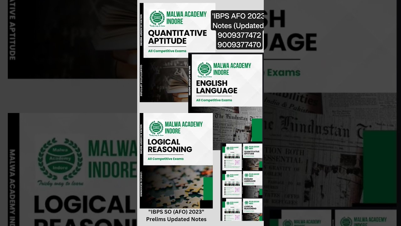 IBPS-SO (AFO) Notes, AFO Course, IBPS-Pre-Mains 