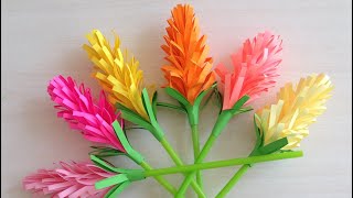 diy paper flowers / how to make hyacinth paper flowers, kağıttan çiçek yapımı