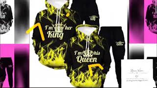 3D Print King and Queen Matching Hoodies Pullover Tracksuit - Mix N Match | RACO WEAR