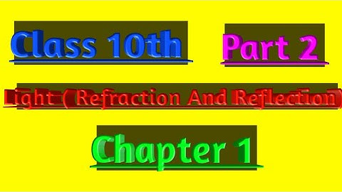 Class 10th Science Physics Chapter 1 Light 💡( Reflection And Refraction)