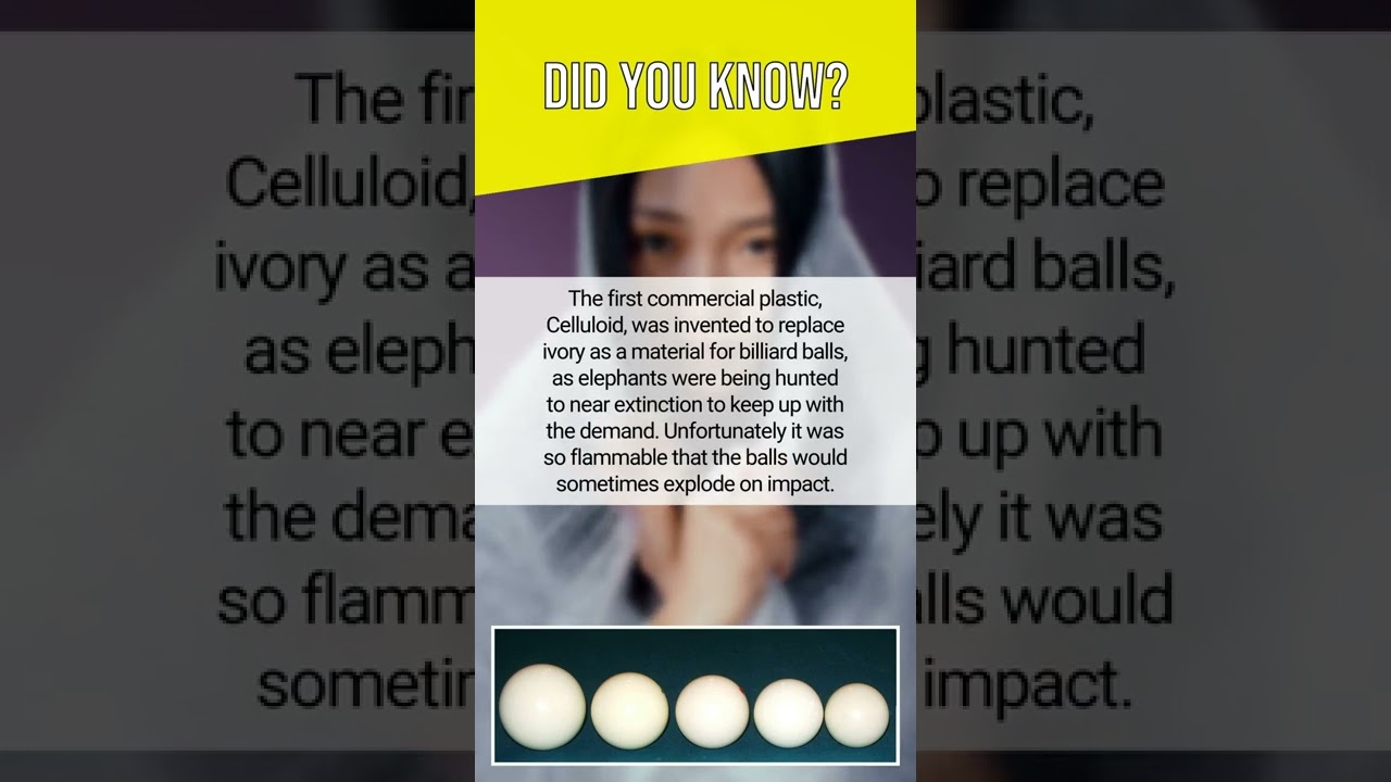 The first commercial plastic, Celluloid, was invented to replace ivory as a material... 