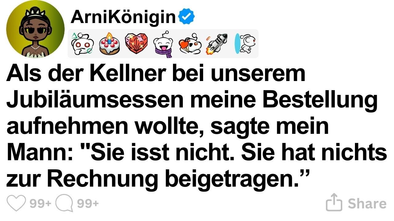 [GANZE STORY] Als der Kellner bei unserem Jubiläumsessen meine Bestellung aufnehmen wollt