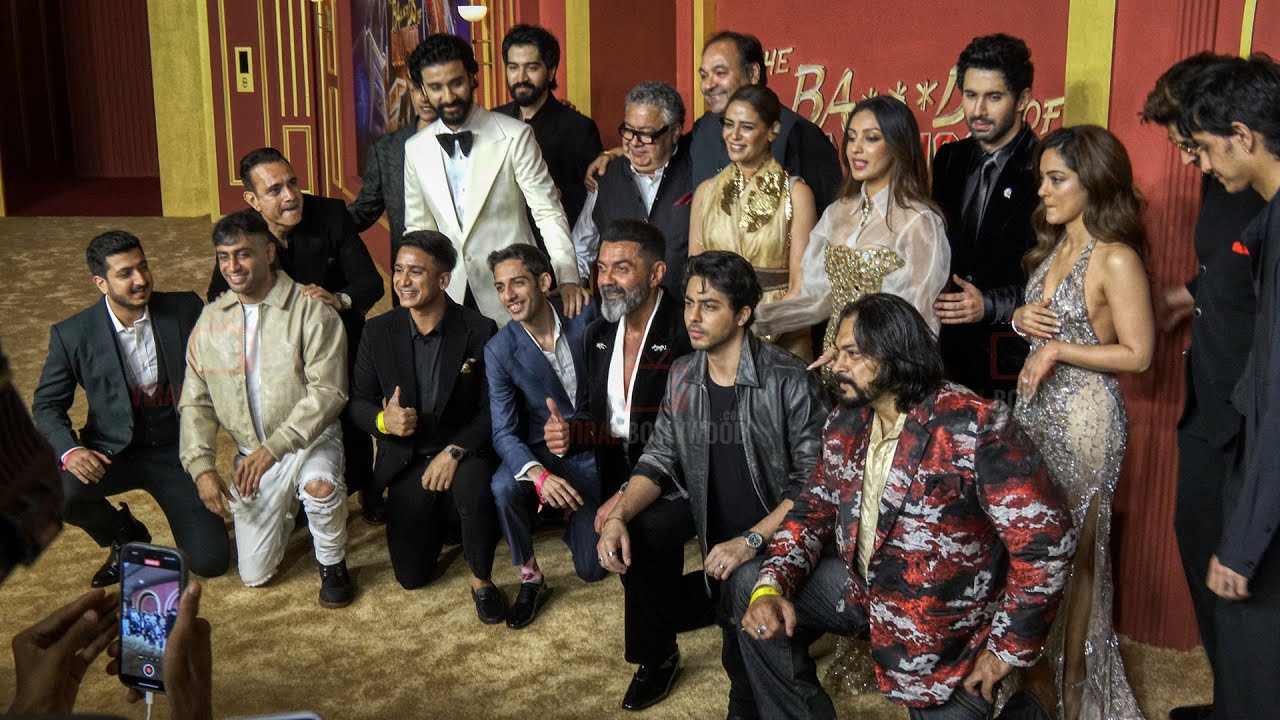 Aryan Khan with Cast and Crew arrives at the Premiere of The Ba***ds of Bollywood