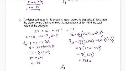 MCR3U Arithmetic Series
