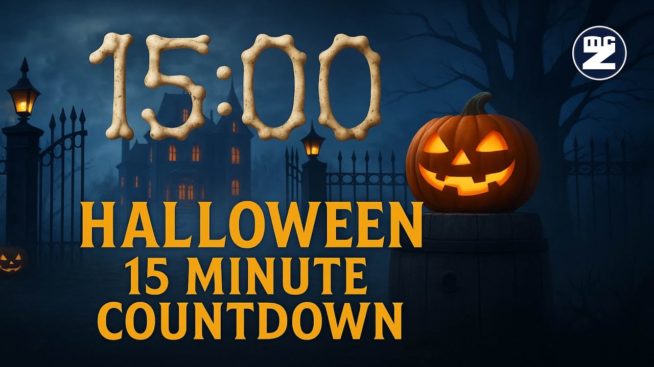 15 Minute Timer – Halloween Pumpkin Glow Countdown 🎃 for Party & Horror Intro