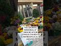 Growing memorial at Annunciation Catholic Church in Minneapolis.
