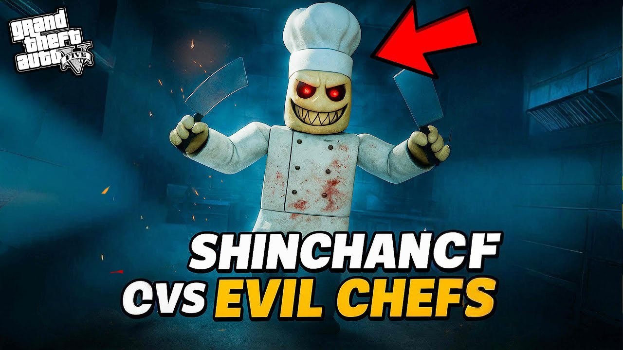 GTA 5 EVIL CHEF Attacked SHINCHAN in Escape BOBBYS BURGERS HOUSE  in GTA 5 Telugu Game