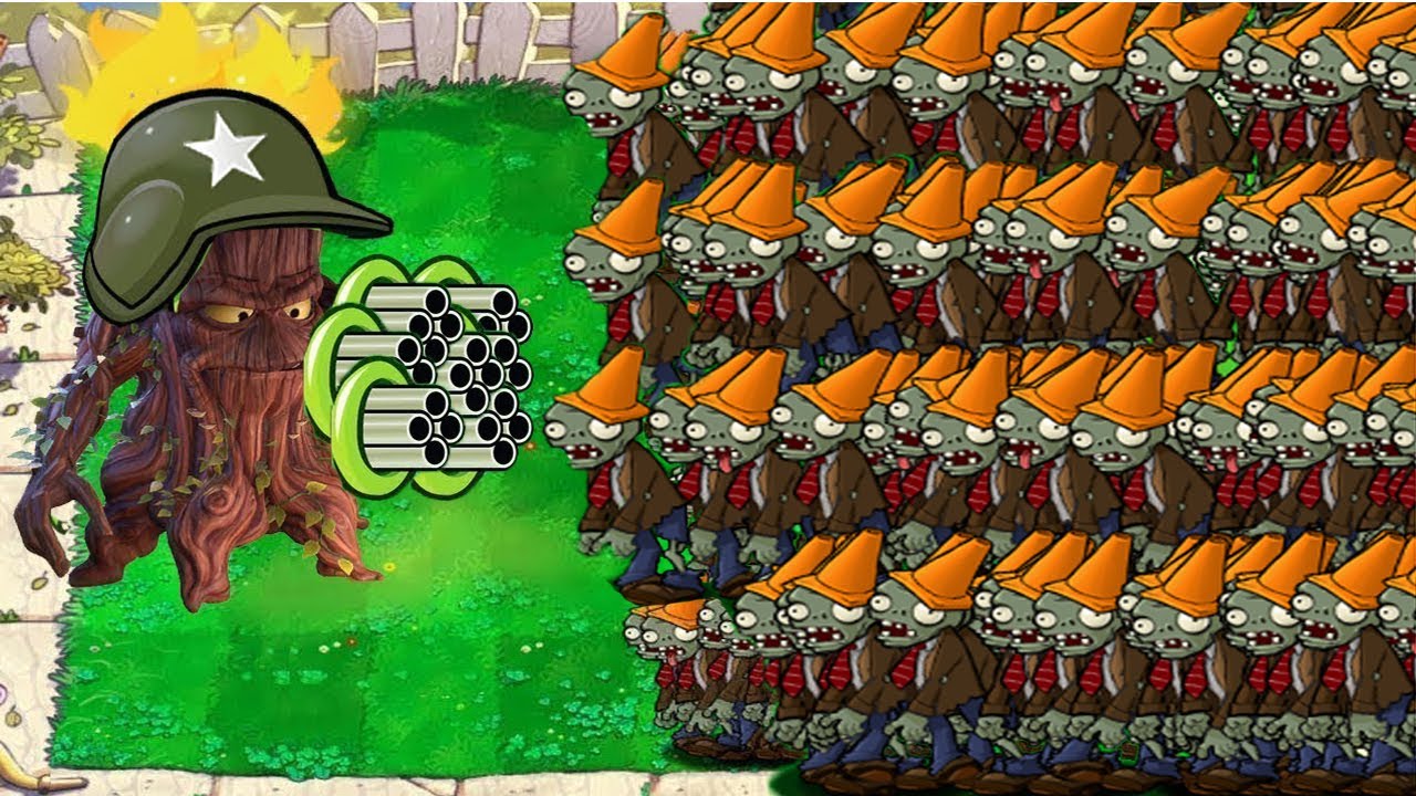 Plants vs Zombies Battlez - 1 Threepeater vs 99 Gagantuar Zombie