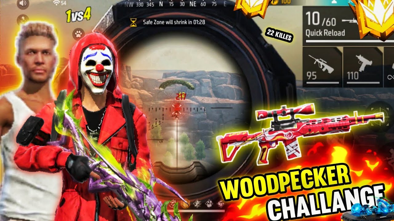 New Woodpecker Gun 22 Killes Challenge 🥵 Solo Vs Squad Pro Vs Adem Overpower GameplayGarena