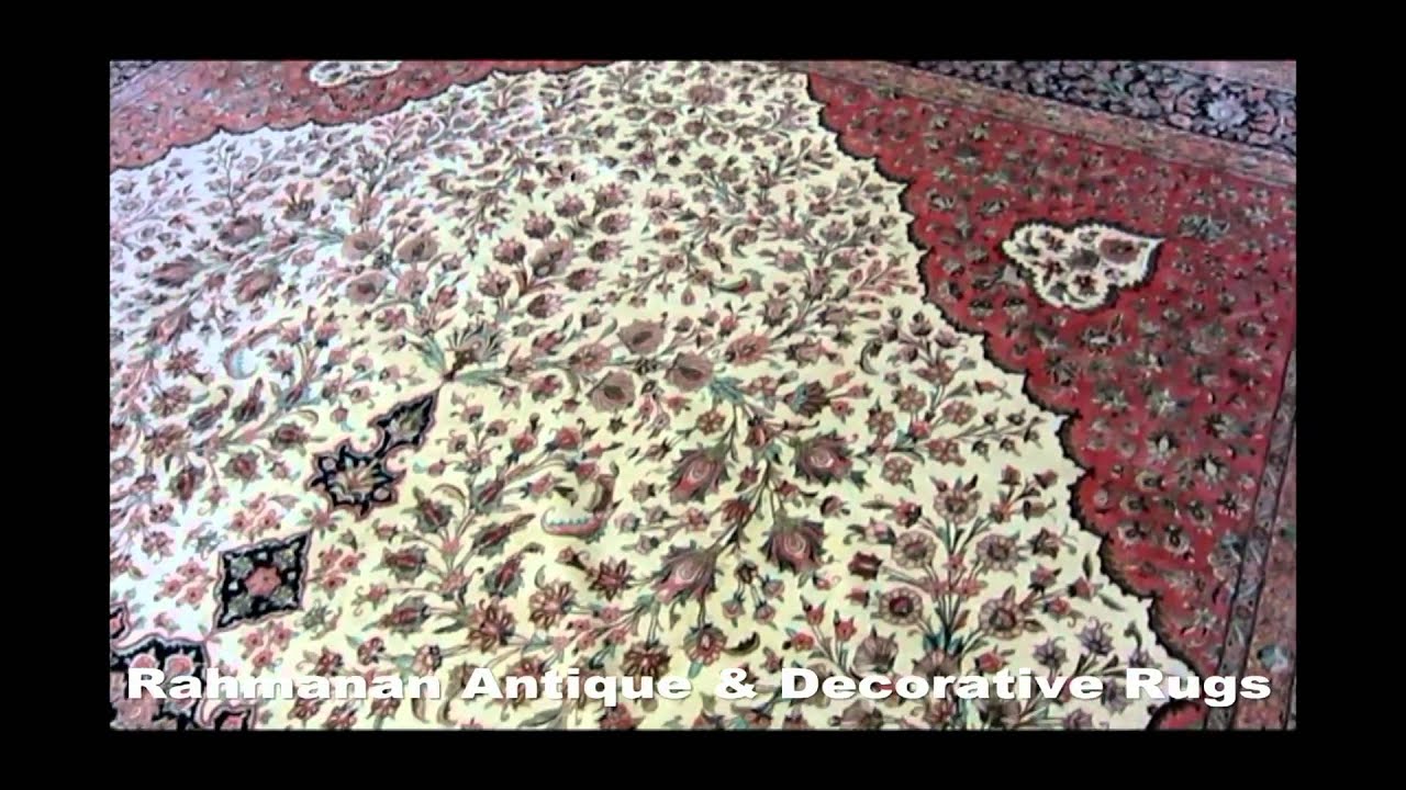 Antique  Qum - Silk  Persian Rug 
