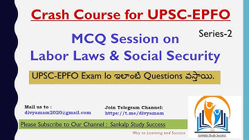2. MCQ on Labour Laws & IR & Social Security for UPSC EPFO |   Series 2
