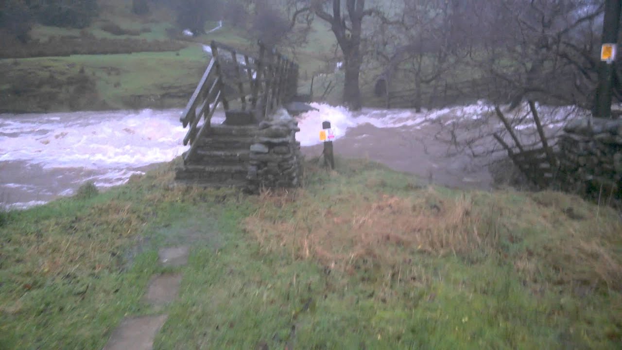 River Rawthey Sedbergh Cumbria in flood
