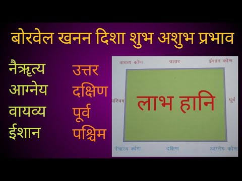 बोरवेल खनन शुभ,अशुभ प्रभाव, नैऋत्य, आग्नेय,वायव्य, ईशान, कहां है सबसे