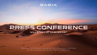 Dacia Press Conference - 30th of January 2024 - 10 AM CET