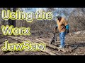 Worx JawSaw to Buck Small Trees at the Off Grid Cabin