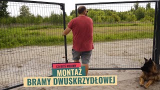 Montaż bramy dwuskrzydłowej. Ława fundamentowa pod bramę