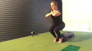 Heels elevated, 1 1/4 squat