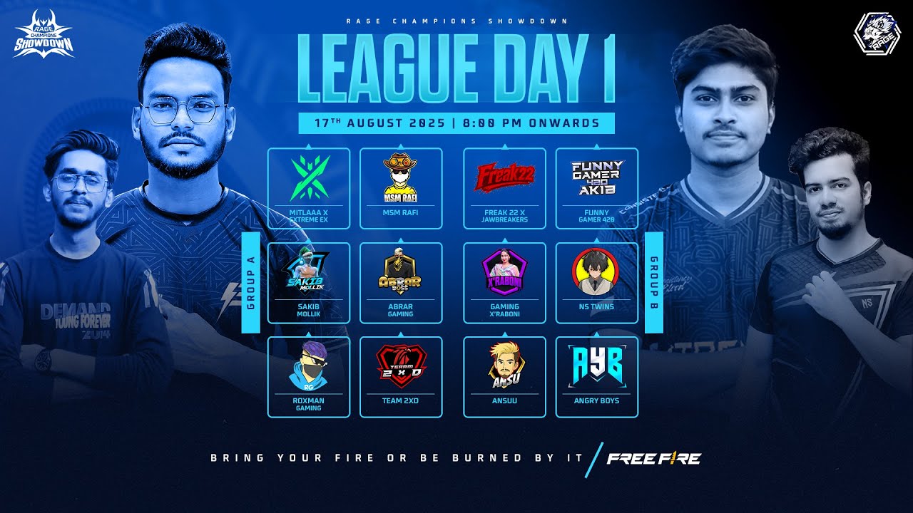 [🔴LIVE] RAGE CHAMPIONS SHOWDOWN | LEAGUE DAY 1 | RAGE ESPORTS - YouTube