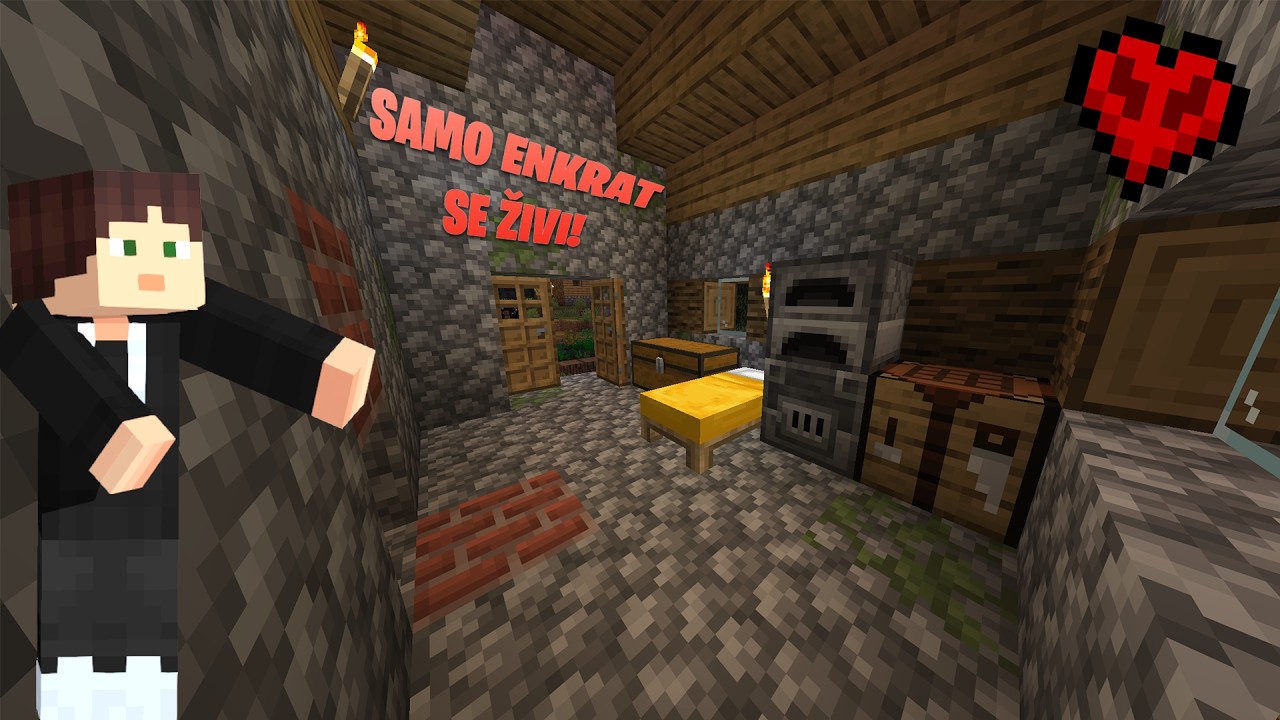 ČE UMREŠ, JE VSEGA KONEC... | Minecraft Hardcore #1