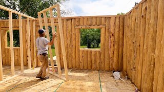 Building A Log Cabin To Raise My Family In | Framing The Interior Rooms