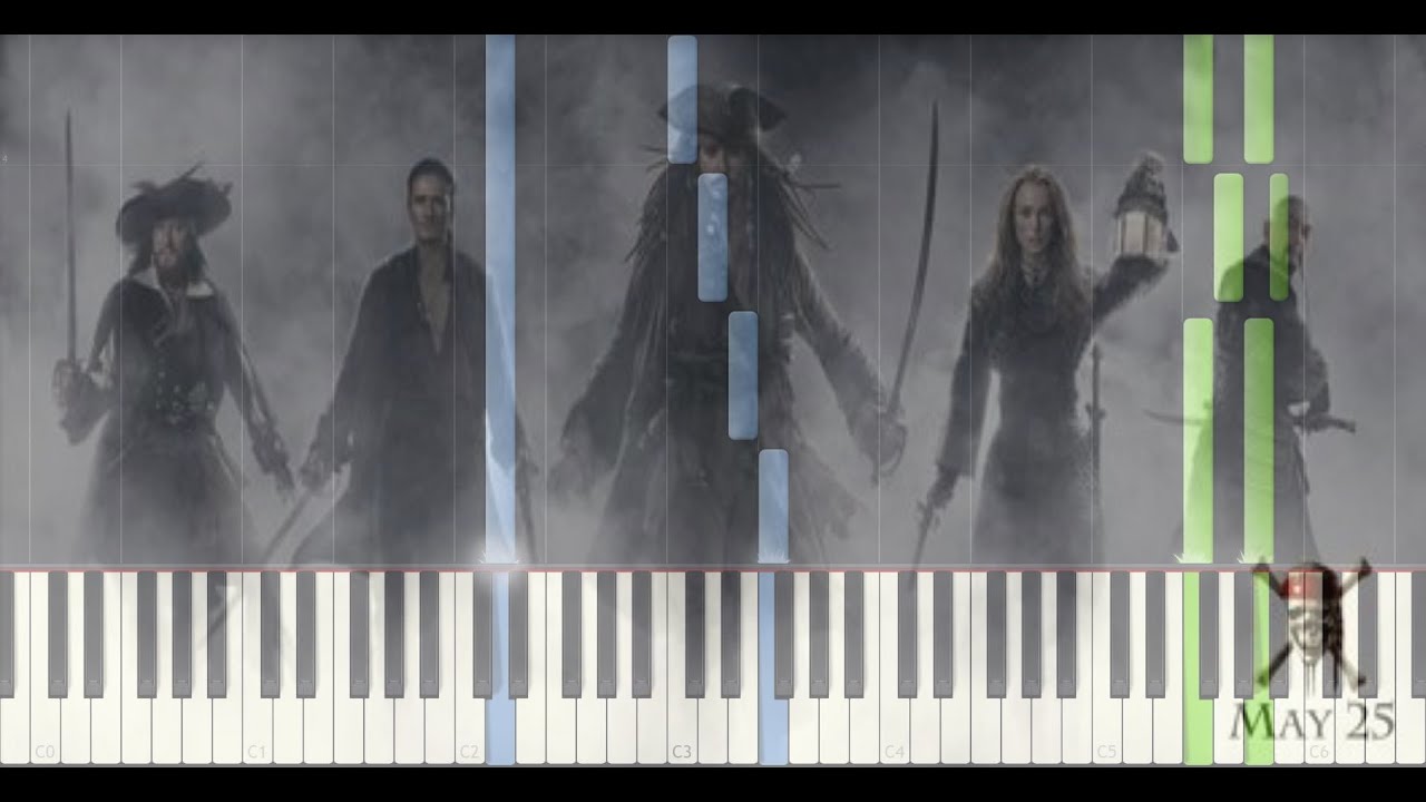 Pirates of the Caribbean 3 - At Wit's End (Synthesia Piano Tutorial)