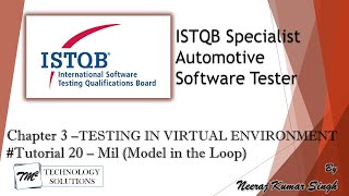 Famous ISTQB Automotive Tester | 3.2.1 Model in the Loop | Mil | Xil | Automotive Test Environment Wealth