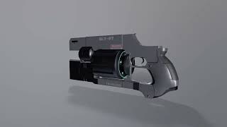 SCI-FI PISTOL GUN RIGGED 04