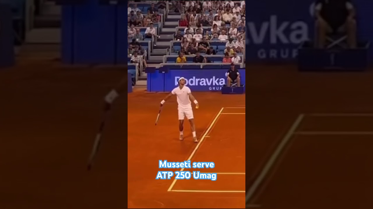Musseti serve - side view slow motion, Umag ATP 250 