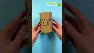 Broken Mug? 😱☕ Let's Make Mom a New One! 💖 #shorts #fun #cardboard