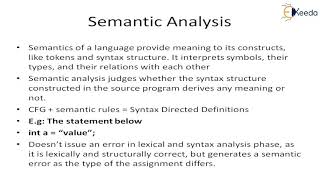 Semantic Analysis