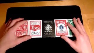 Cuts, stocks, and finishes of playing cards