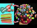 Diy recycle plastic bottles flower vase easy  straw flower vase crafts