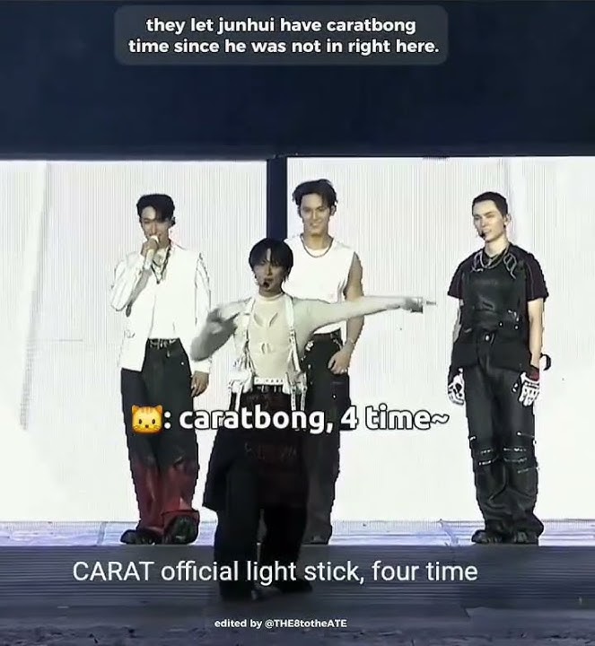 Junhui's cute caratbong times ๐ญ๐ฉท #SEVENTEEN#JUN#JUNHUI#MINGYU#CARAT