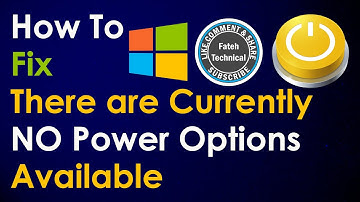 How To Fix There are Currently NO Power Options Available in Windows.