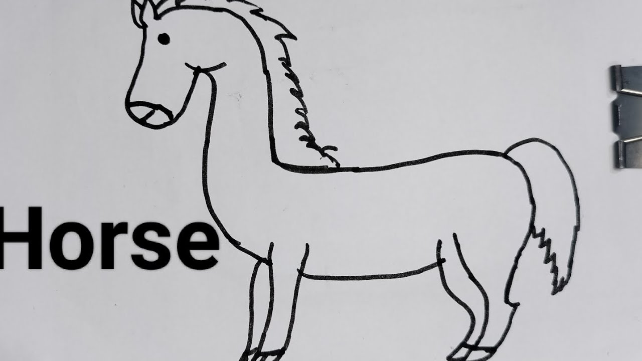 How to draw a HorseHorse drawingvery easyartvidio🐎🐎 YouTube