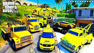 GTA 5 - Stealing TOW TRUCKS with Franklin  (Real Life Cars 82)