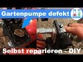 Gartenpumpe reparieren: Wasser läuft aus dem Druckschalter - Gehäuse des Hauswasserwerk deutsch