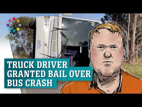 Truck driver granted bail over 'horrific' school bus crash - YouTube